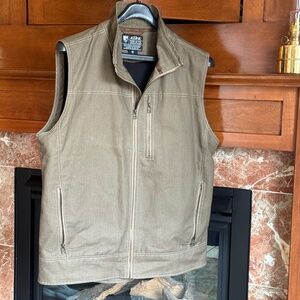 KÜHL Burr™ Men’s XL Khaki Vest – Fleece Lined Canvas – Very Good Condition
